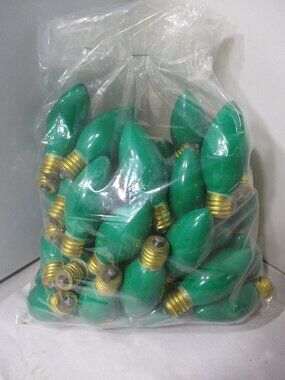 Bundle Lot of Large Green Christmas Tree Holiday Light Bulbs